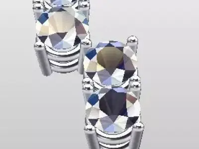 necklace swarovski crystal stud earrings Free 3D model