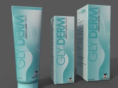 Cleanser bottle and box Low-poly 3D model