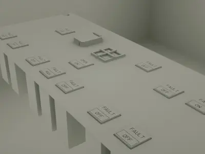 Airbus A320 Overhead Hydraulic-Fuel Panel Low-poly 3D model