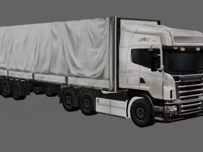 Low Poly European Cargo Truck 8x4 Low-poly 3D model Low-poly