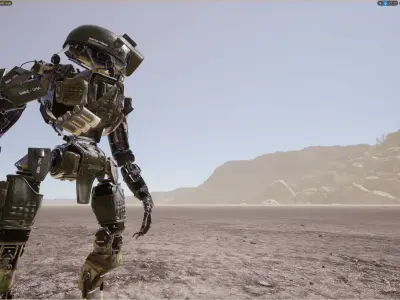 Robot Droid Soldier - UE4 Skeleton Free 3D model