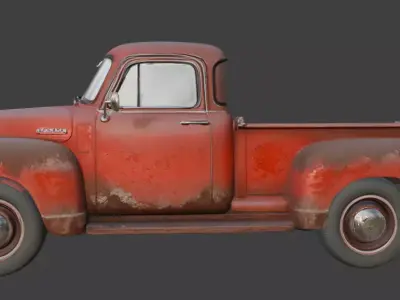 Vintage Rusty Pickup Truck 3D Model 3D model 8