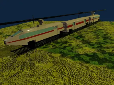 Game Ready 3d Electric Train Low-poly 3D model