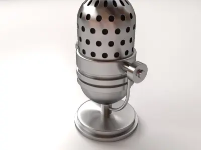 Retro Microphone 3D model