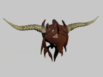 low poly barbarian helmet Low-poly 3D model