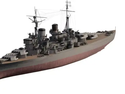WW2 BATTLESHIP based on King George V -class battleship 3D model