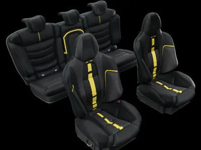 Car seat set Black 3D model
