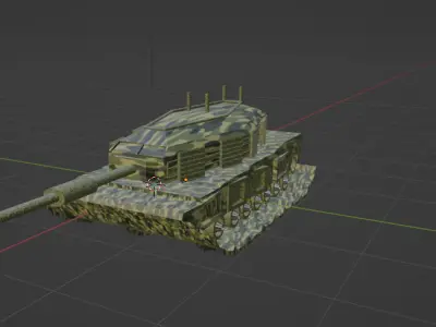 war tanker kifaru Low-poly 3D model