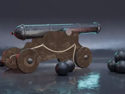 3D cannon model 3D model