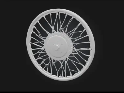 Vintage Wire Wheel  Classic Spoked Rim 3D model