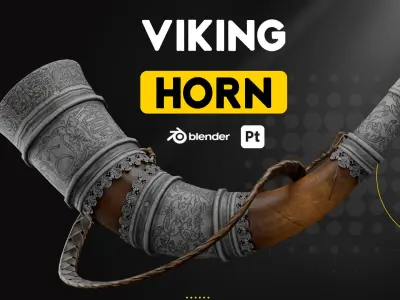 FREE 6 Viking Horn and Tutorial Free low-poly 3D model