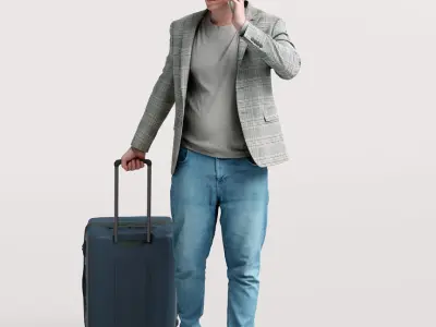 Humano Traveling Man with suitcase 2206-1 3D model