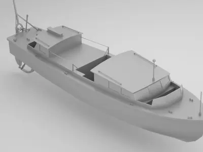 Lifeboat - Type 7 - World War 2 Warship 3D model