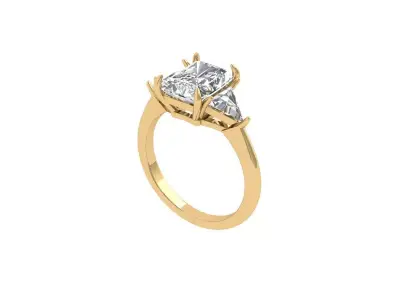 3-Stone-Ring 3D print model 2