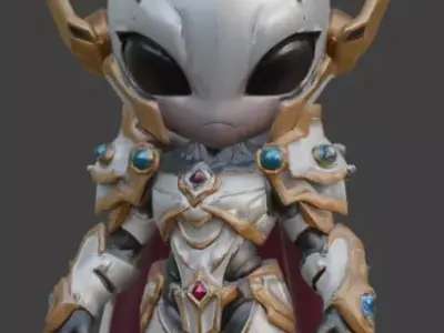 Aesthetic Royal Alien King 3D Model Low-poly 3D model purchase