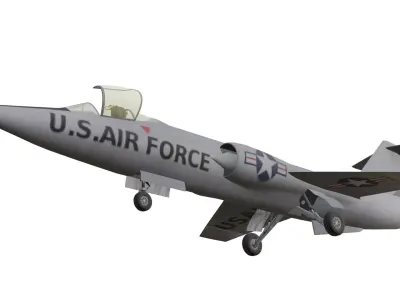 Lockheed NF-104A Aerospace Trainer Low-poly 3D model