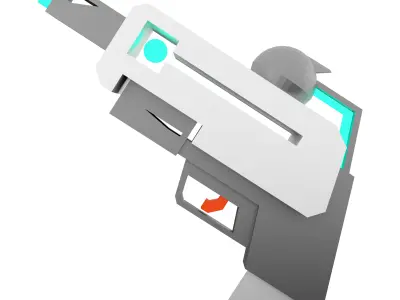 3d laser gun of the future low poly icon 3D model
