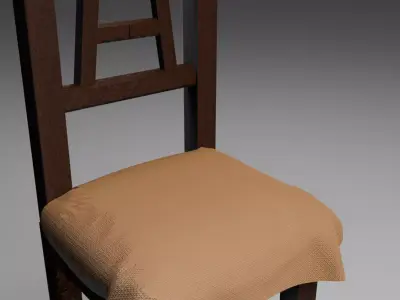 Classic wooden chair 3D model