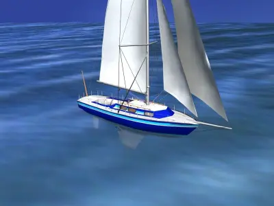 30 Foot Sailboat V08 3D model