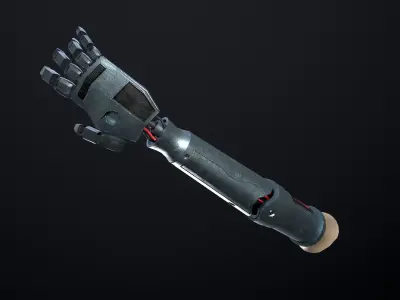 Robotic hand Free low-poly 3D model