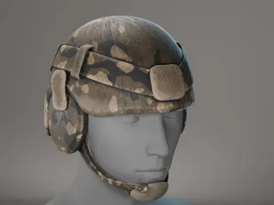 Advanced Combat Helmet with Side Armor and Communication Gear Free low-poly 3D model