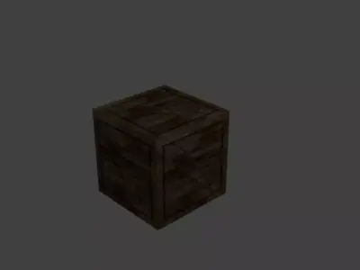 Crate wooden box in minecraft Low-poly 3D model