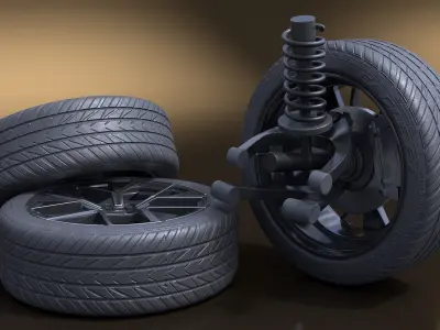  Volkswagen Car Wheel with Suspension 