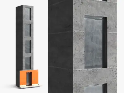 Elevator Shaft With Lobby Entrance 3D model