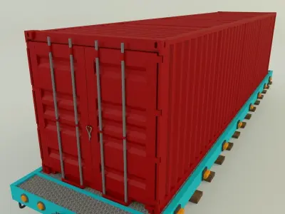 train container wagon 3D model
