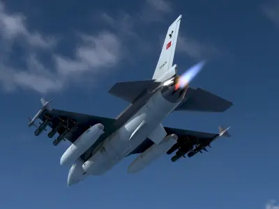 F16C Turkey Low-poly 3D model