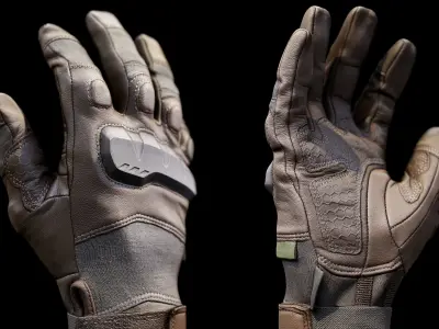 Tactical Gloves 012 Low-poly 3D model