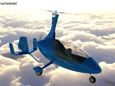 Rotorcraft Autogyro Blue 3D model