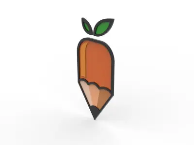 Pencil Logo Low-poly 3D model