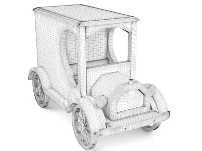 Wooden toy car 25 3D model