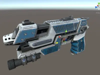 Low poly sci-fi pistol Low-poly 3D model