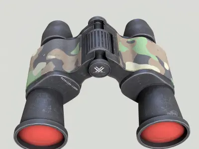 Binoculars Low-poly 3D model 2