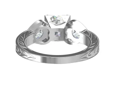 Solitair 3 Stone Ring 3D print model buy
