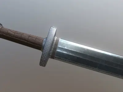 Superfuntimes Decorated Viking Sword Low-poly 3D model