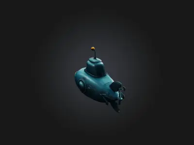 Cartoon Submarine 3D model purchase