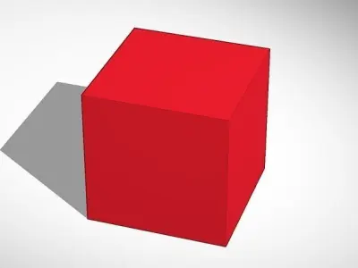 Red cube done in Tinkercad 3D model