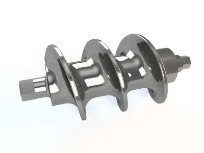 Helical machine part Low-poly 3D model