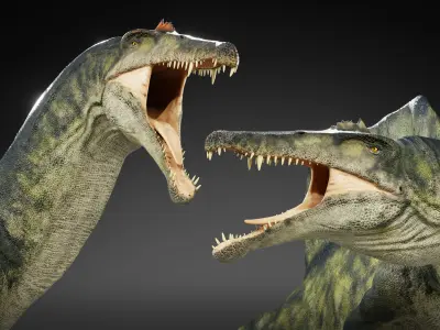 Spinosaurus Rig Low-poly 3D model
