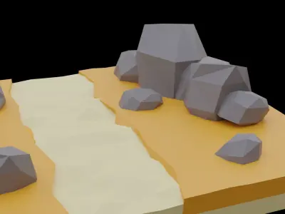 House in the desert Free low-poly 3D model