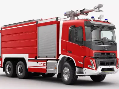 VOLVO FMX 6X4 Fire Truck 3D model