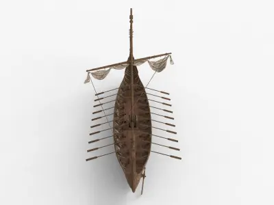 Viking Ship Folded  Low-poly 3D model