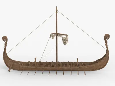 Viking Ship Folded  Low-poly 3D model