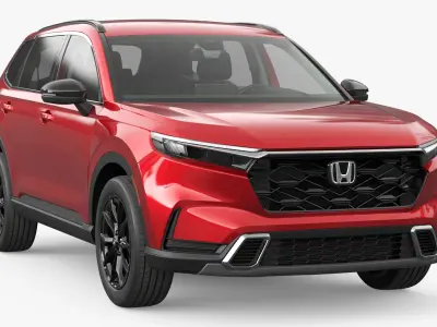 2025 Honda CR-V Red Rigged for Cinema 4D 3D model