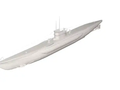 Military Ship submarine 3D model