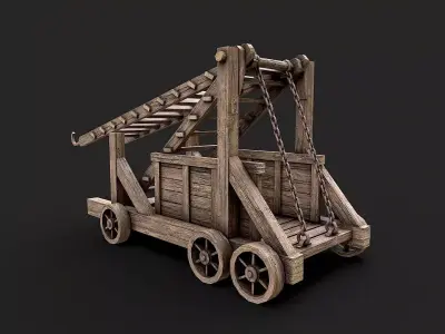 Medieval Siege Ladder PBR Low-poly 3D model