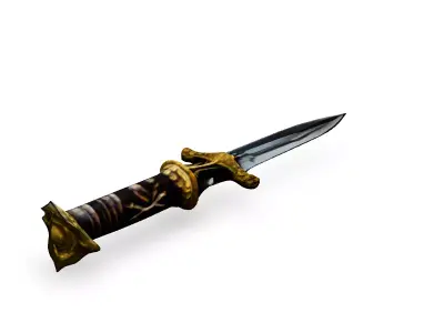 Ornate Fantasy Dagger 3D Model Low-poly 3D model purchase